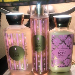 Bath and Bodyworks bubbly rose combo